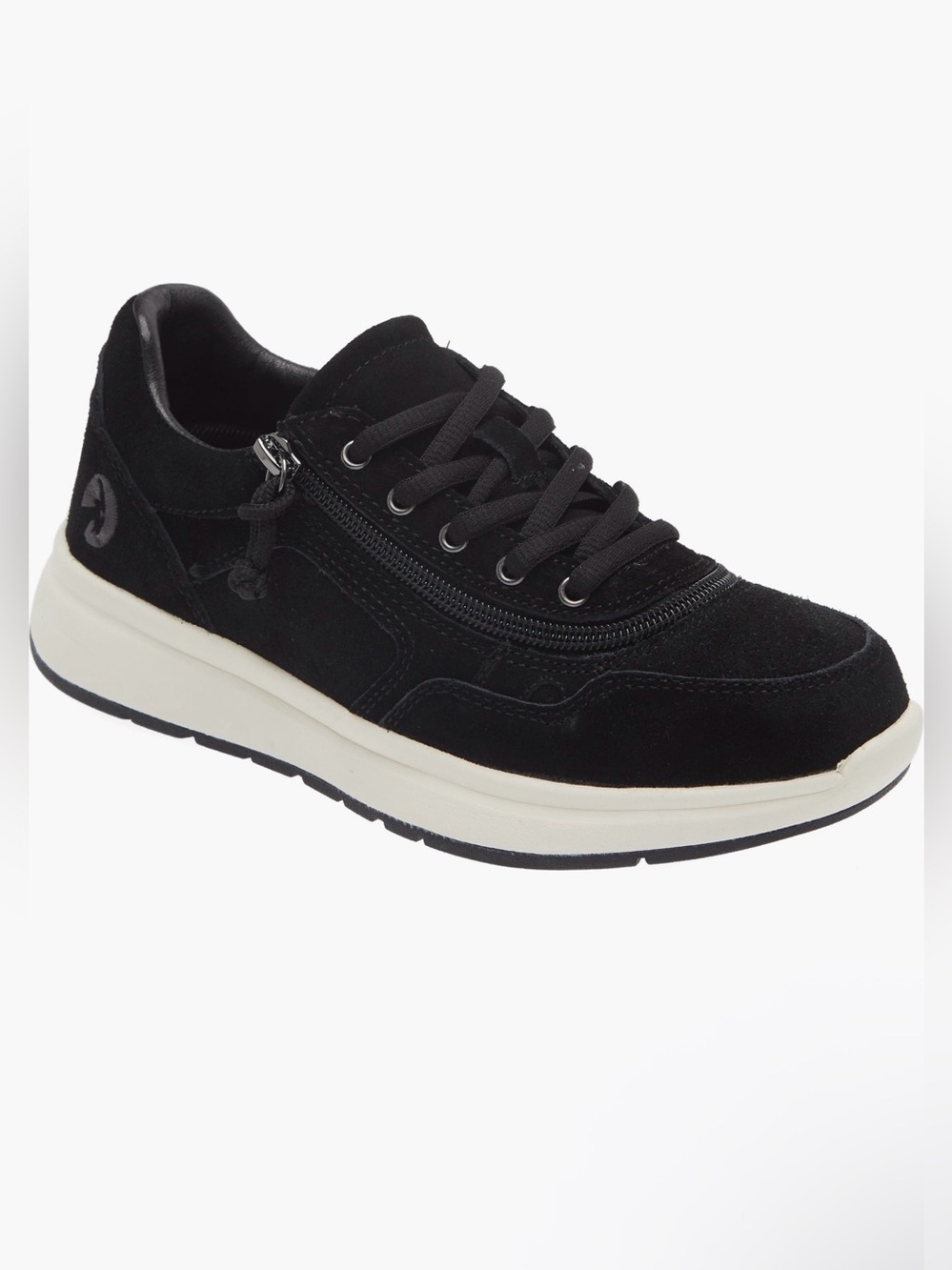 Women's Black Suede Lace-Up comfort jogger Sneaker with size 8 NIB